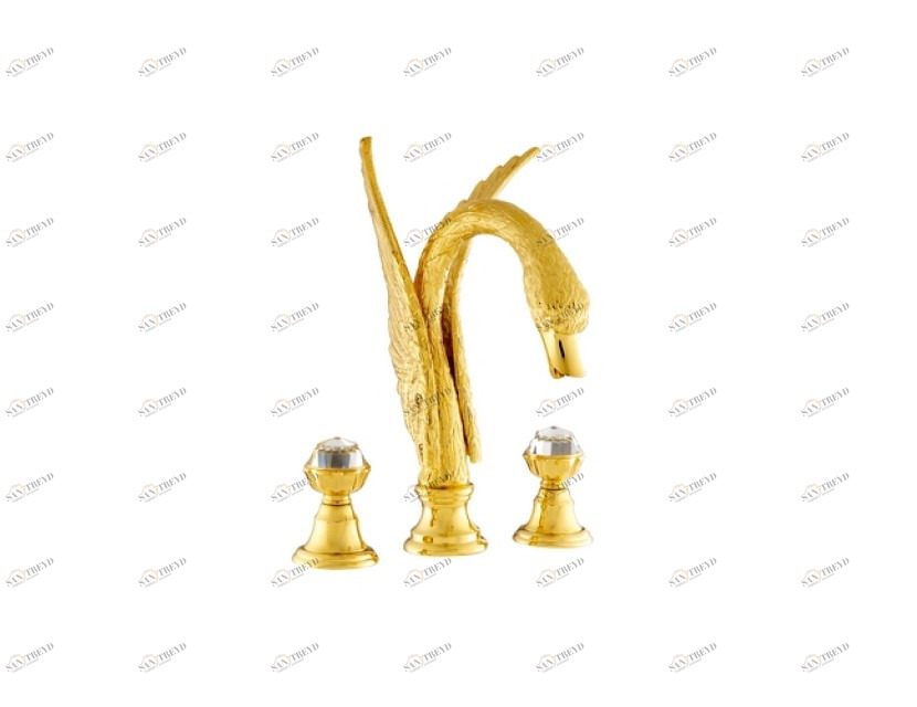 039254.A00.50 Комплект для ванны на три отверстия с кристаллами swarovski swan series Яркий хром Mestre