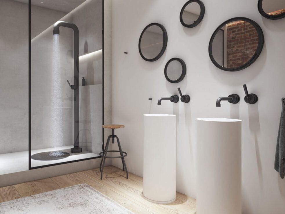 Круглое зеркало из нержавеющей стали для ванной комнаты с рамкой JEE-O ARCH-00103737 - Вид №1