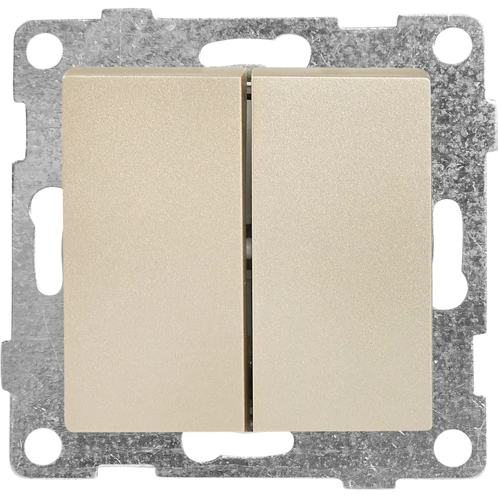 Выключатель встраиваемый Gusi Electric 2 клавиши цвет шампань Ugra STLM-2201287 - Вид №1