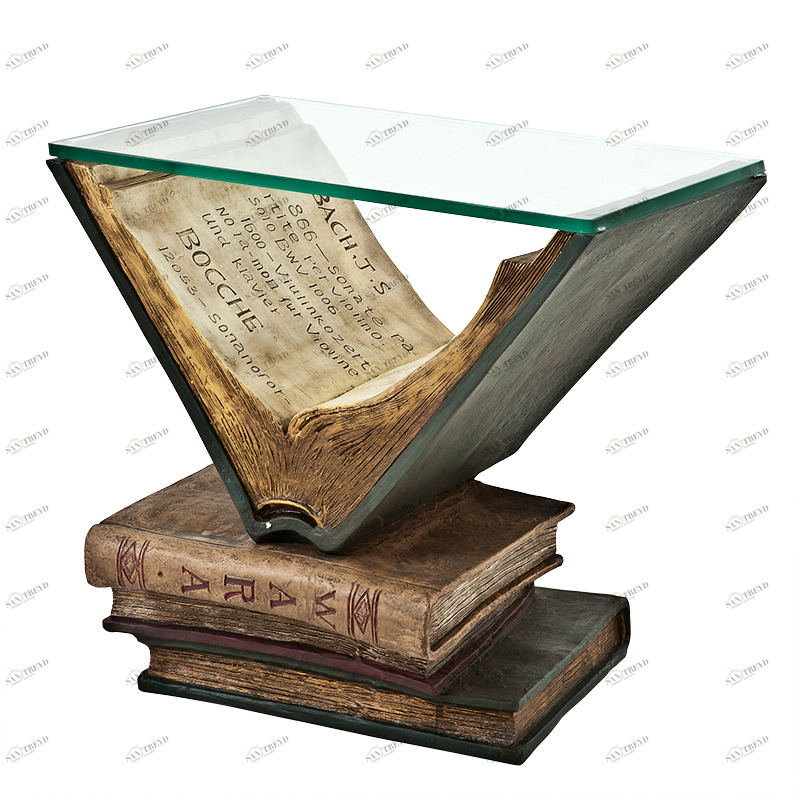Журнальный столик дизайнерский коричневый Old Books от Eichholtz EICHHOLTZ  242373 Коричневый;прозрачный 
