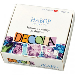 4141177 Набор красок по ткани 5 цв. 20 мл DECOLA