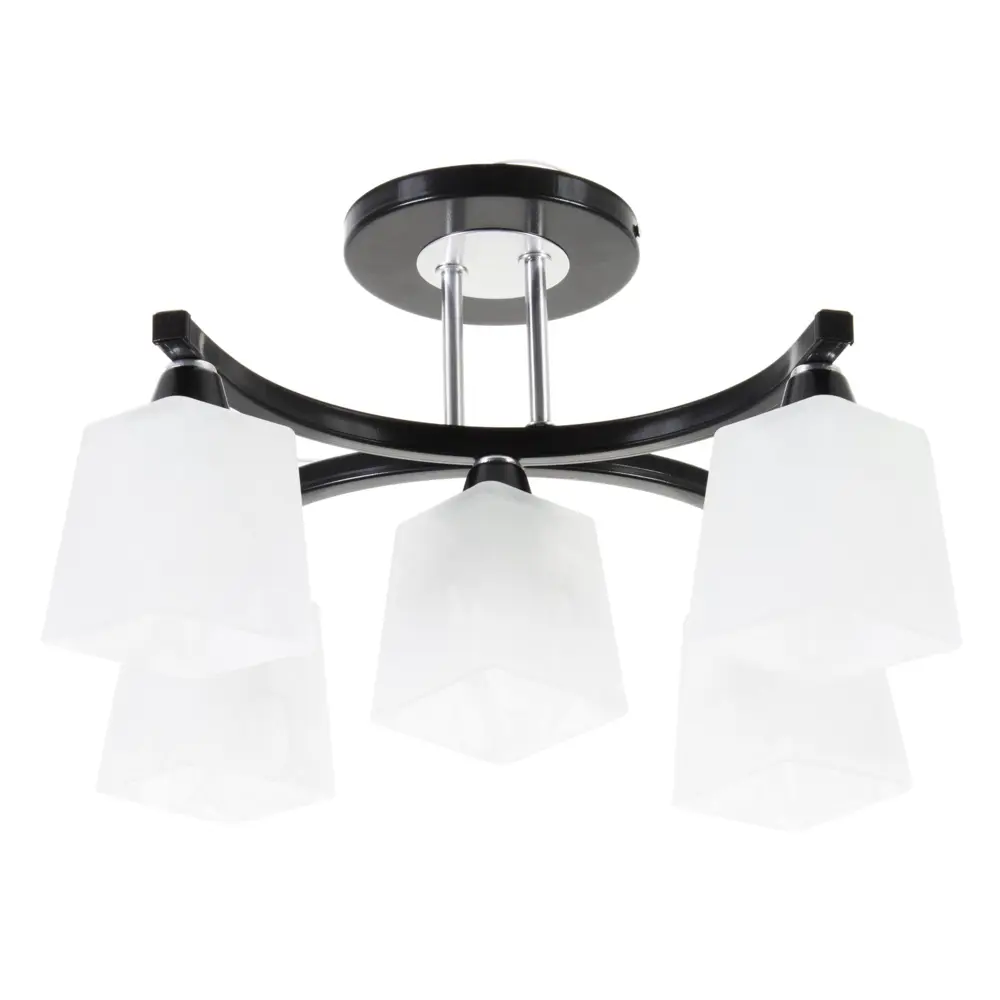 Люстра Ангелина 5xE14х60 Вт, металл/стекло, цвет хром/белый СВЕТУС STLM-2061888