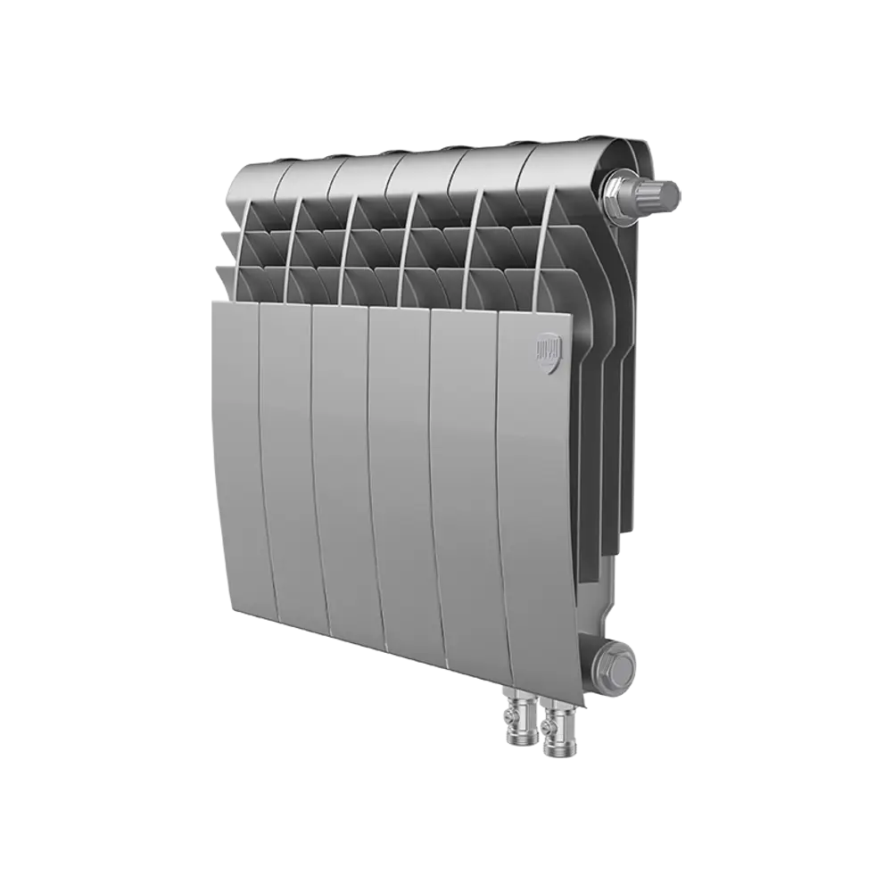 Радиатор секционный Royal Thermo Biliner RTBSSVR35006 350/87 6 секций нижнее правое подключение биметалл серый 82758206 STLM-2020115 - Вид №1
