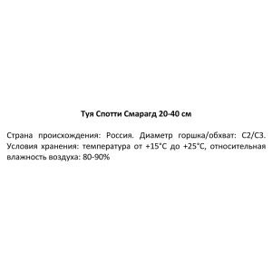 Туя западная Спотти Смарагд h20-30 см 85320111 STLM-2002886