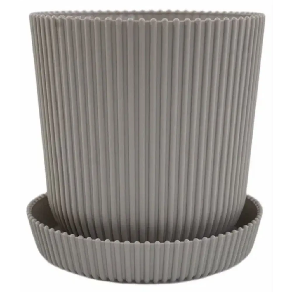 Горшок для цветов Тek.А.Тek 12x12x11.5 см v1 л пластик латте ТЕК.А.ТЕК Le Gaufre STLM-2009367 - Вид №1