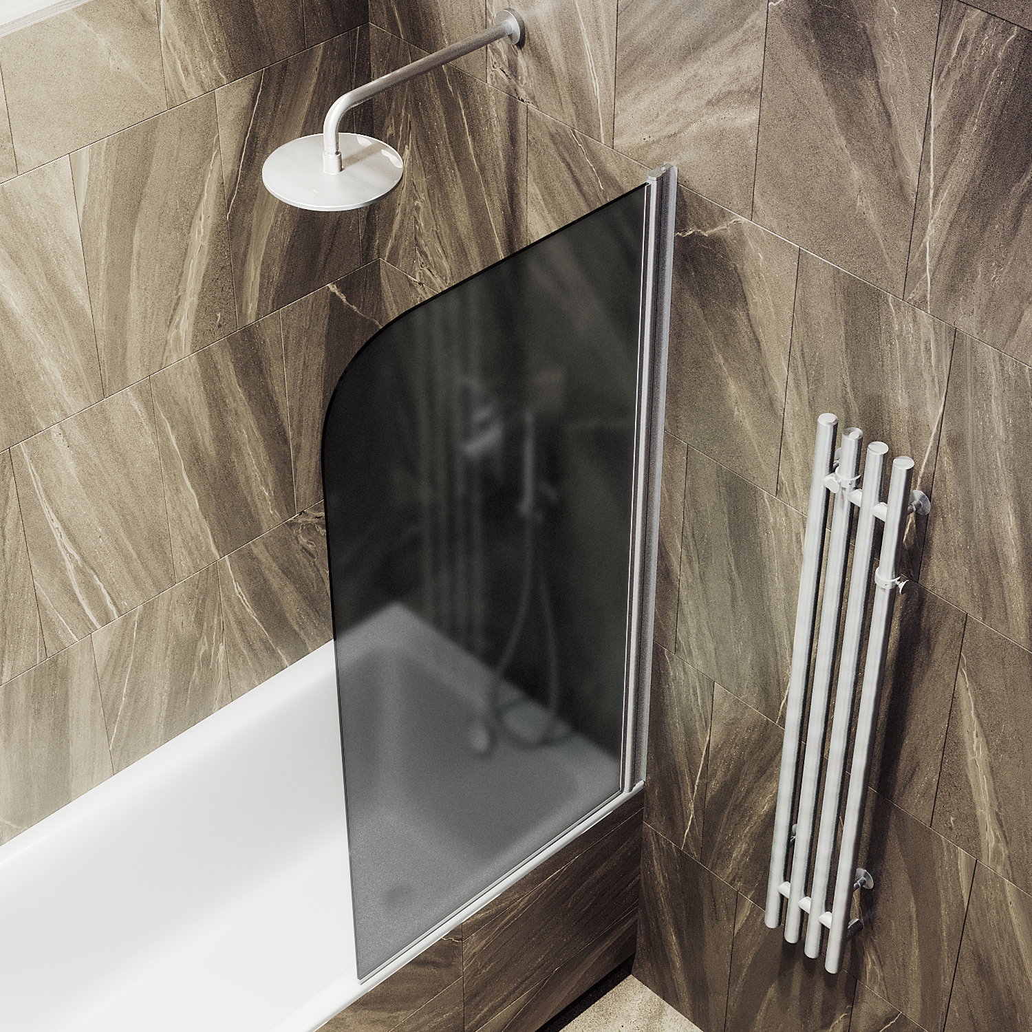 Шторка для ванны поворотная на монопетле ST-624-5 Public Steel