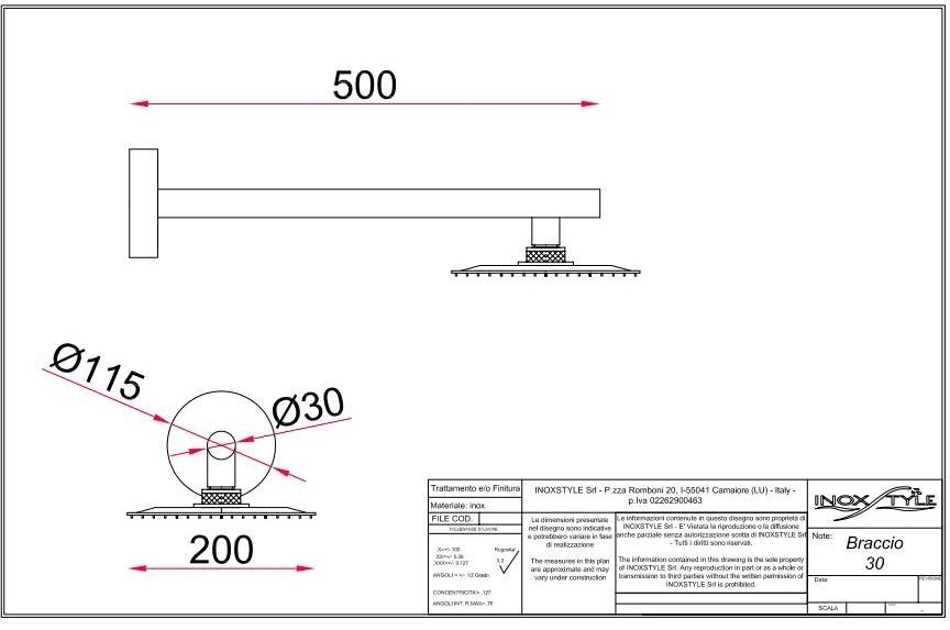 Inoxstyle Внешний душ из нержавеющей стали Amalfi 09004 r - Вид №3