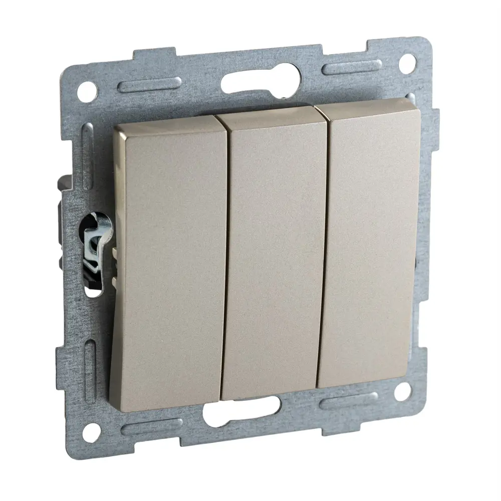 Выключатель встраиваемый Gusi Electric Ugra 3 клавиши цвет шампань STLM-2028959