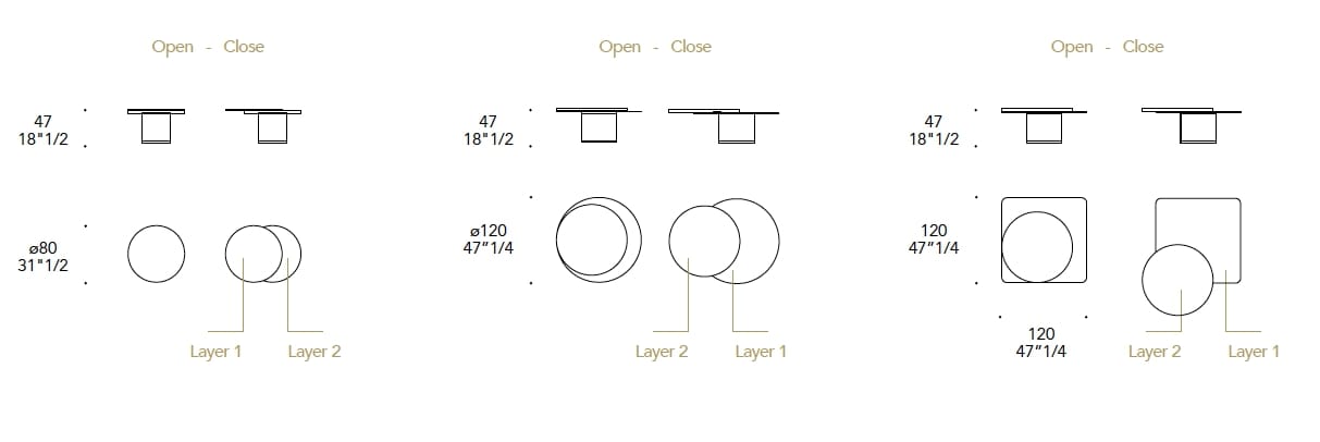Вращающийся журнальный столик из дерева и стекла REFLEX ARCH-00023288 - Вид №2
