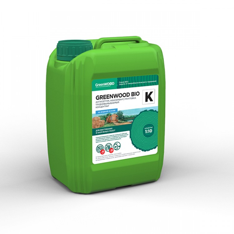 GWB-KK/05 GreenLAB GREENWOOD BIO K Концентрат 1:10, 5 л, антисептик, консервант, грунтовка трудновымываемая 