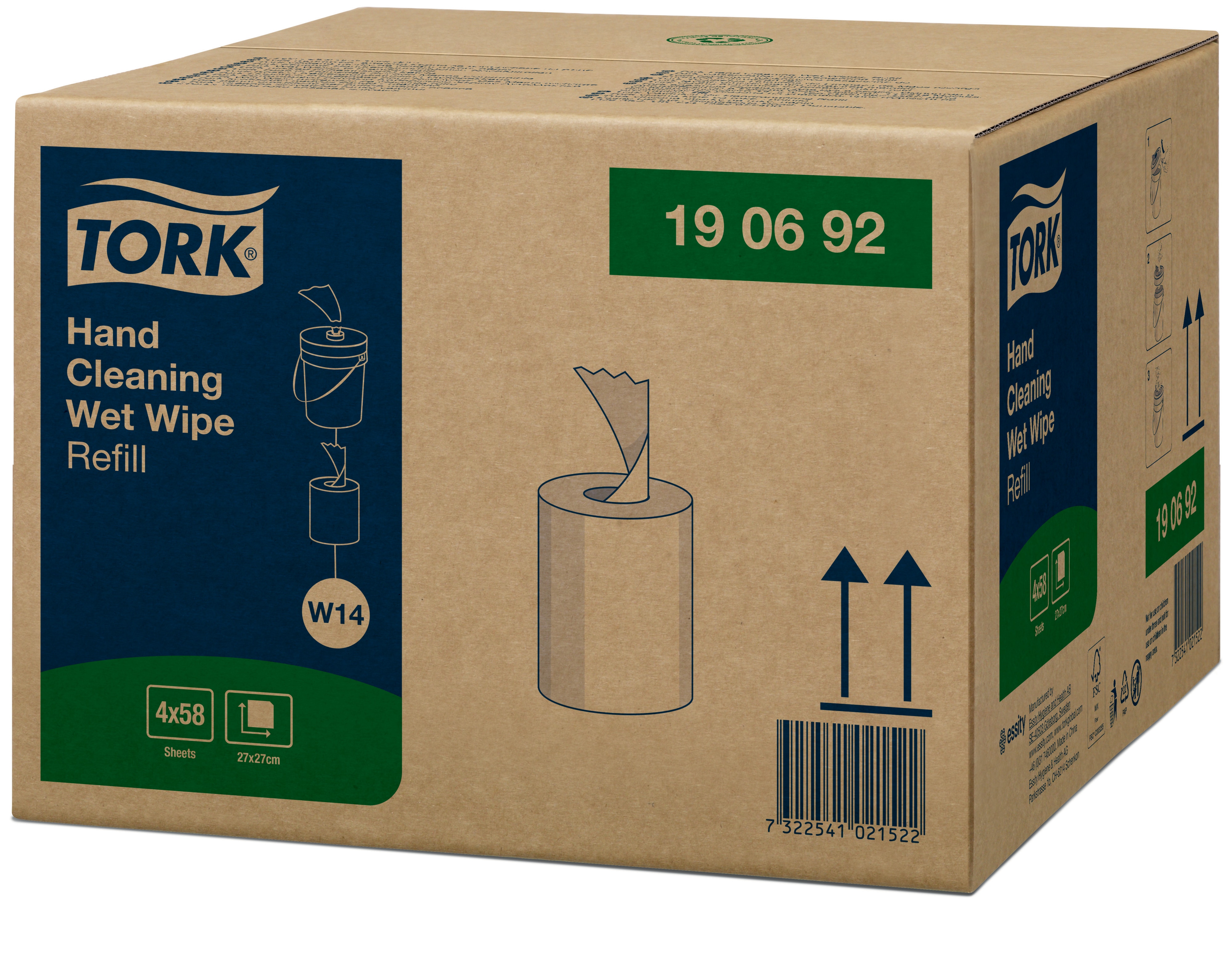 19069250 Нетканый материал, смоченный для сильного загрязнения рук, запасной Tork  - Вид №2