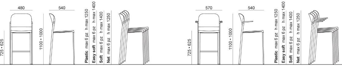 Diemmebi Табурет из переработанного полипропилена и металла Makeup sun-id-1400363 - Вид №3