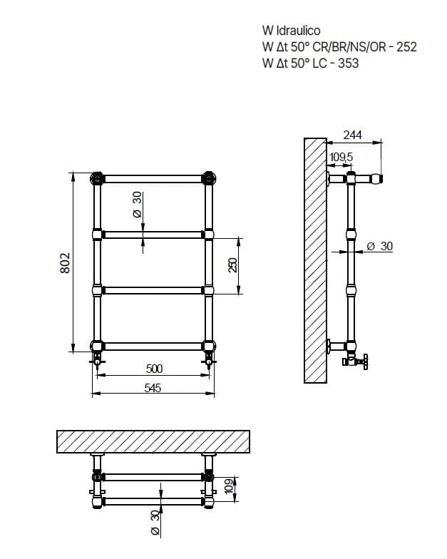 Настенный электрический / горячий водяной полотенцесушитель Gaia Mobili Complements ARCH-00077972 - Вид №2