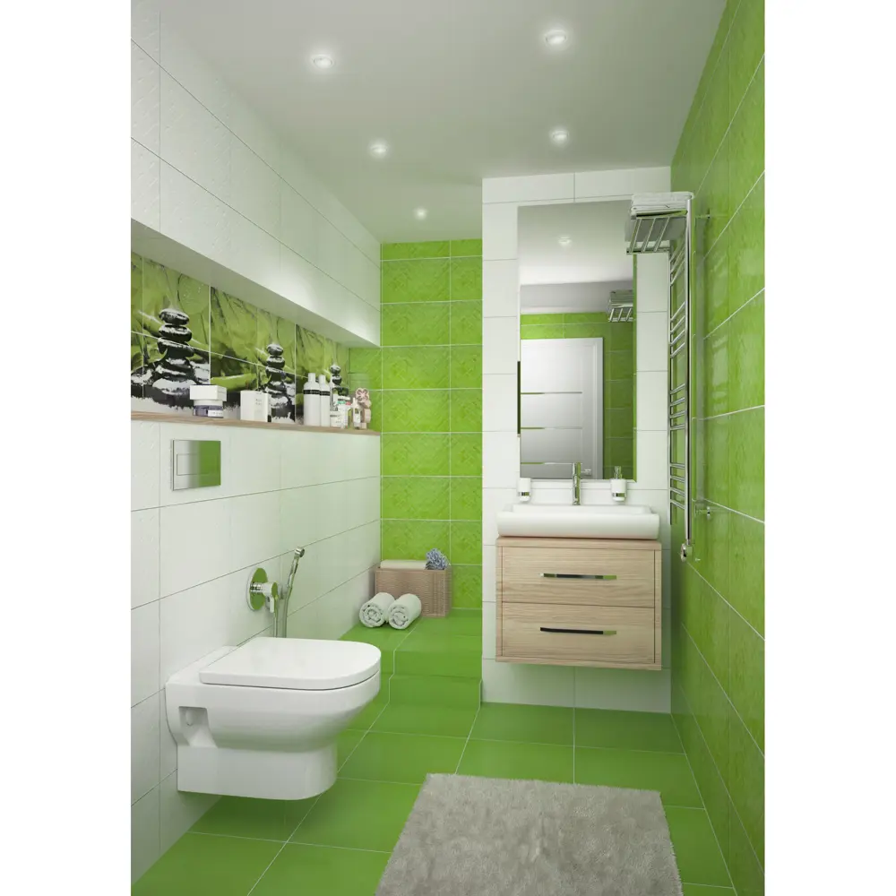 Декор Golden Tile «Relax HD №4» 25х40 см цвет зелёный 16268634 STLM-2080743  - Вид №1