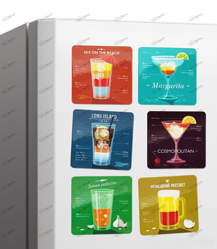 Магниты разноцветные 6 штуки Cocktail MELOMPO  00-3871412 Желтый;красный;синий;разноцветный 