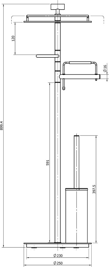 70781A Стойка напольная цвет хром LANGBERGER BURANO - Вид №2