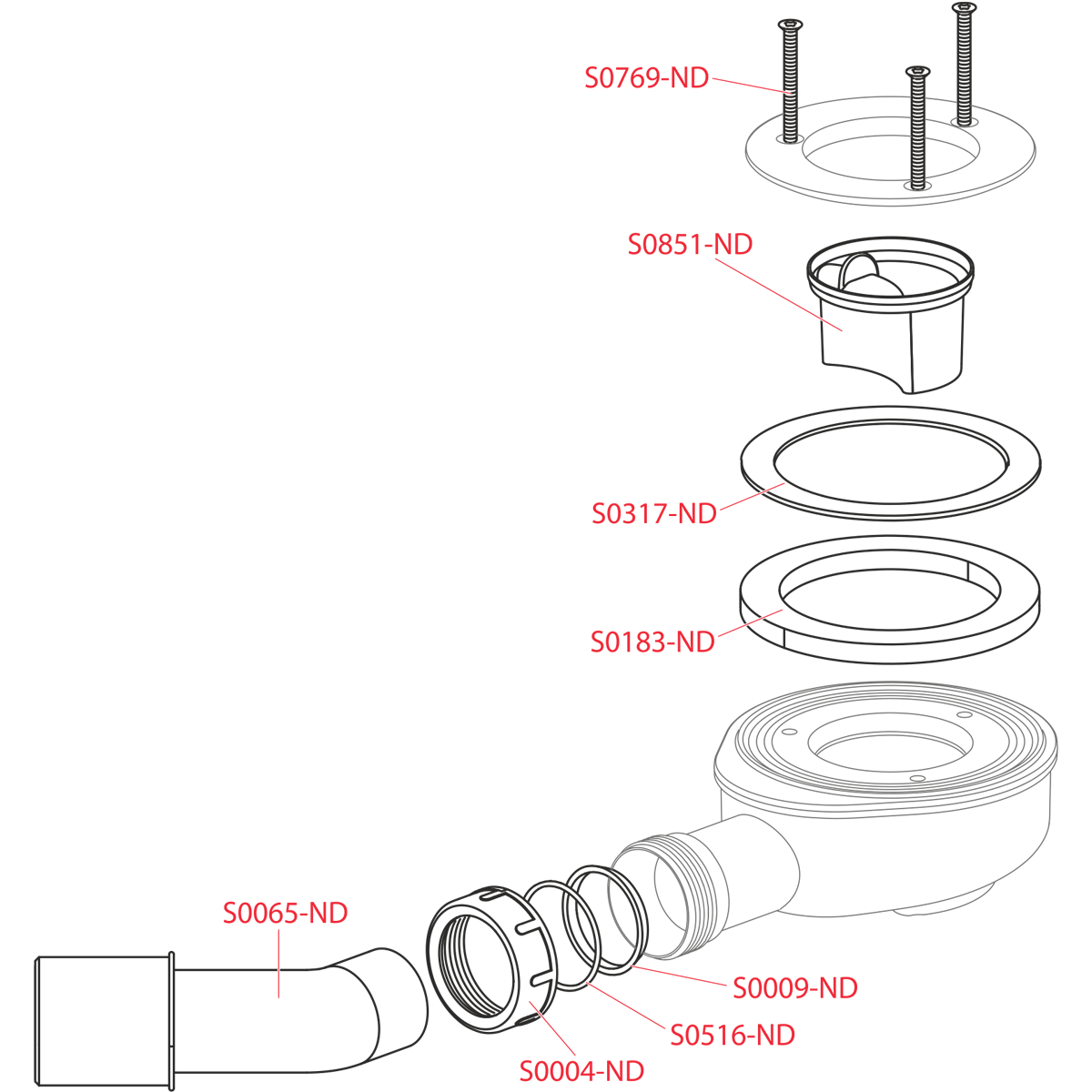 Сниженный сифон для толстостенного душевого поддона ALCAPLAST A492 - Вид №2