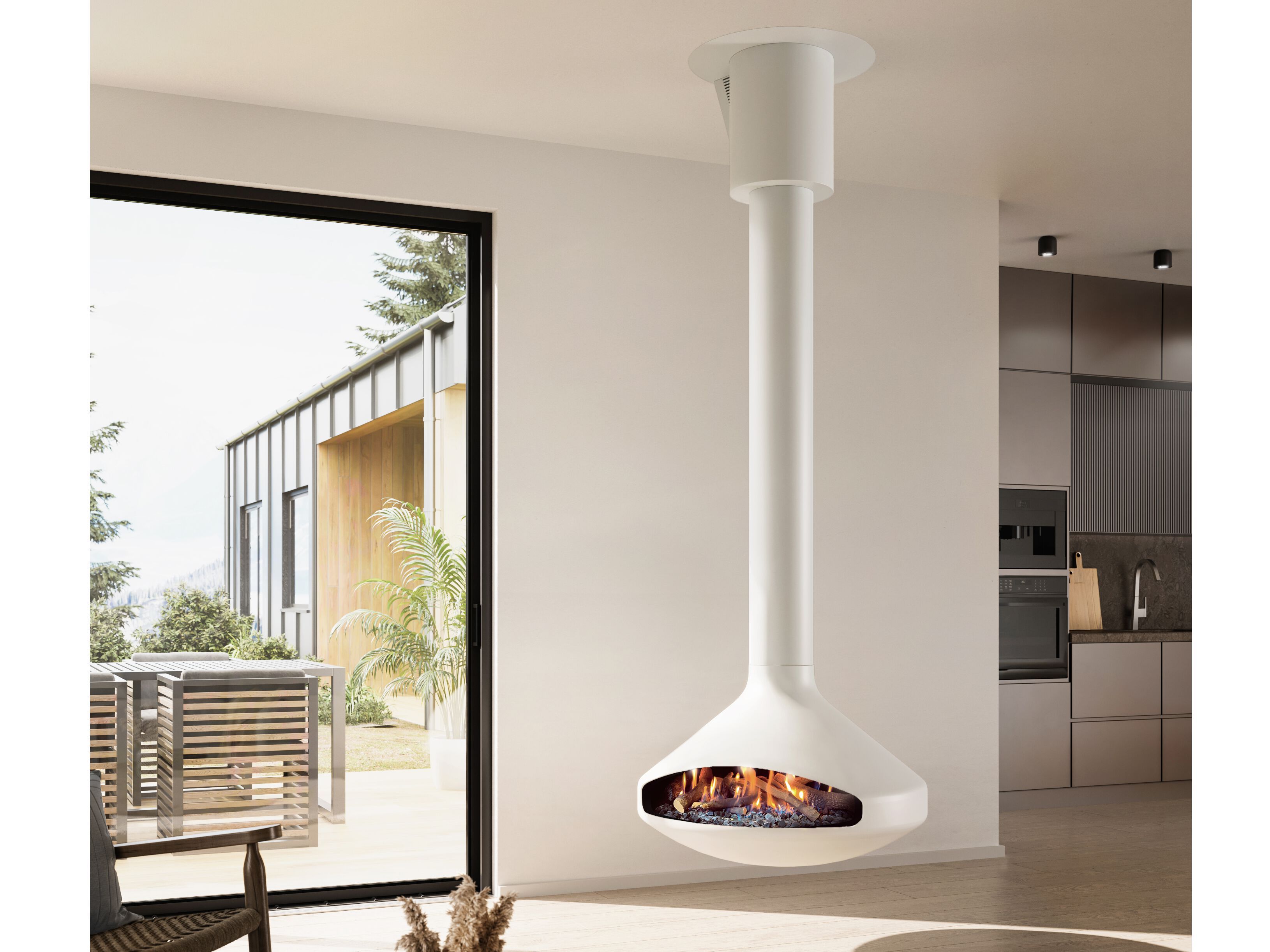 Стальной подвесной газовый камин Focus creation Ergofocus ARCH-00078846