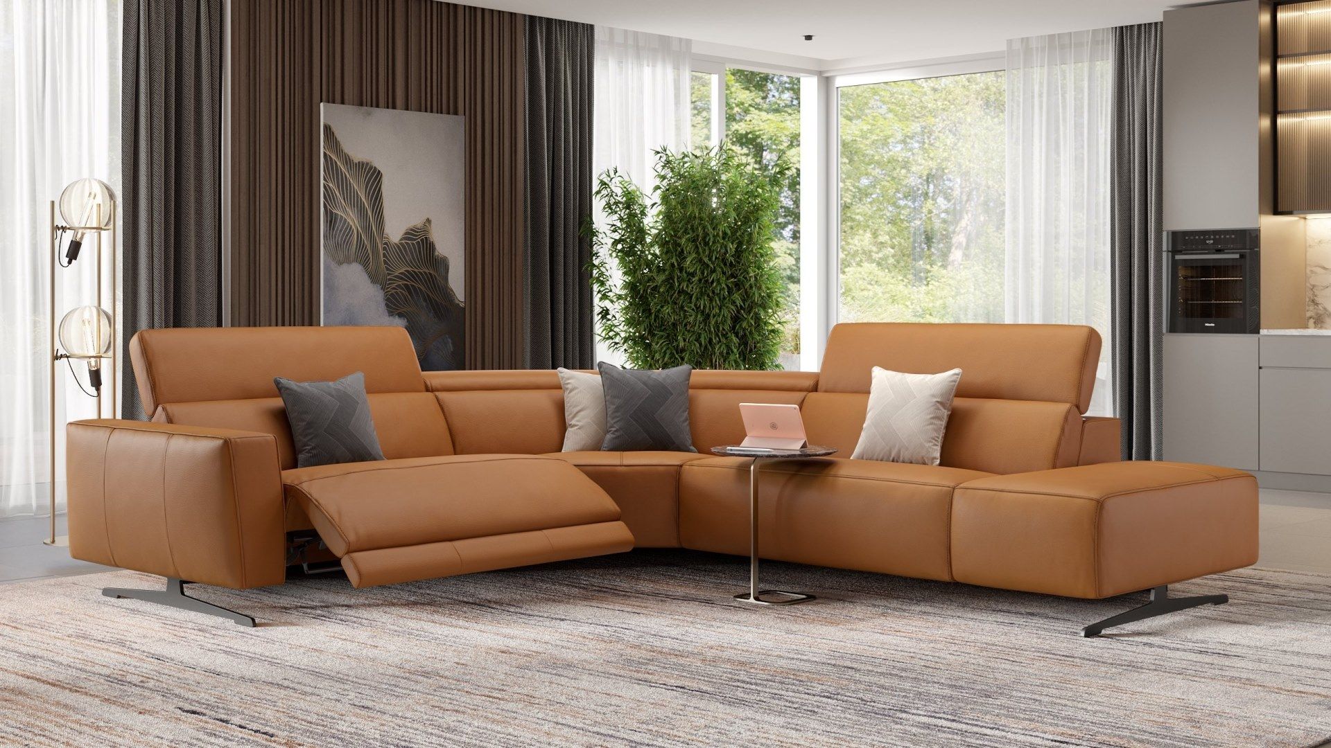 Кожаный угловой диван Sofanella Alesso ARCH-00019574 - Вид №2