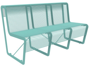 Оцинкованная стальная скамья со спинкой