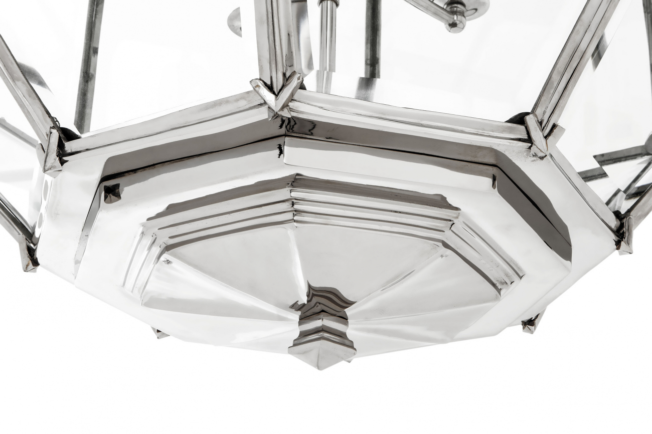 Фонарь Owen L от Eichholtz серебряный 109202 EICHHOLTZ ДИЗАЙНЕРСКИЕ, EICHHOLTZ 060609 Прозрачный  - Вид №3