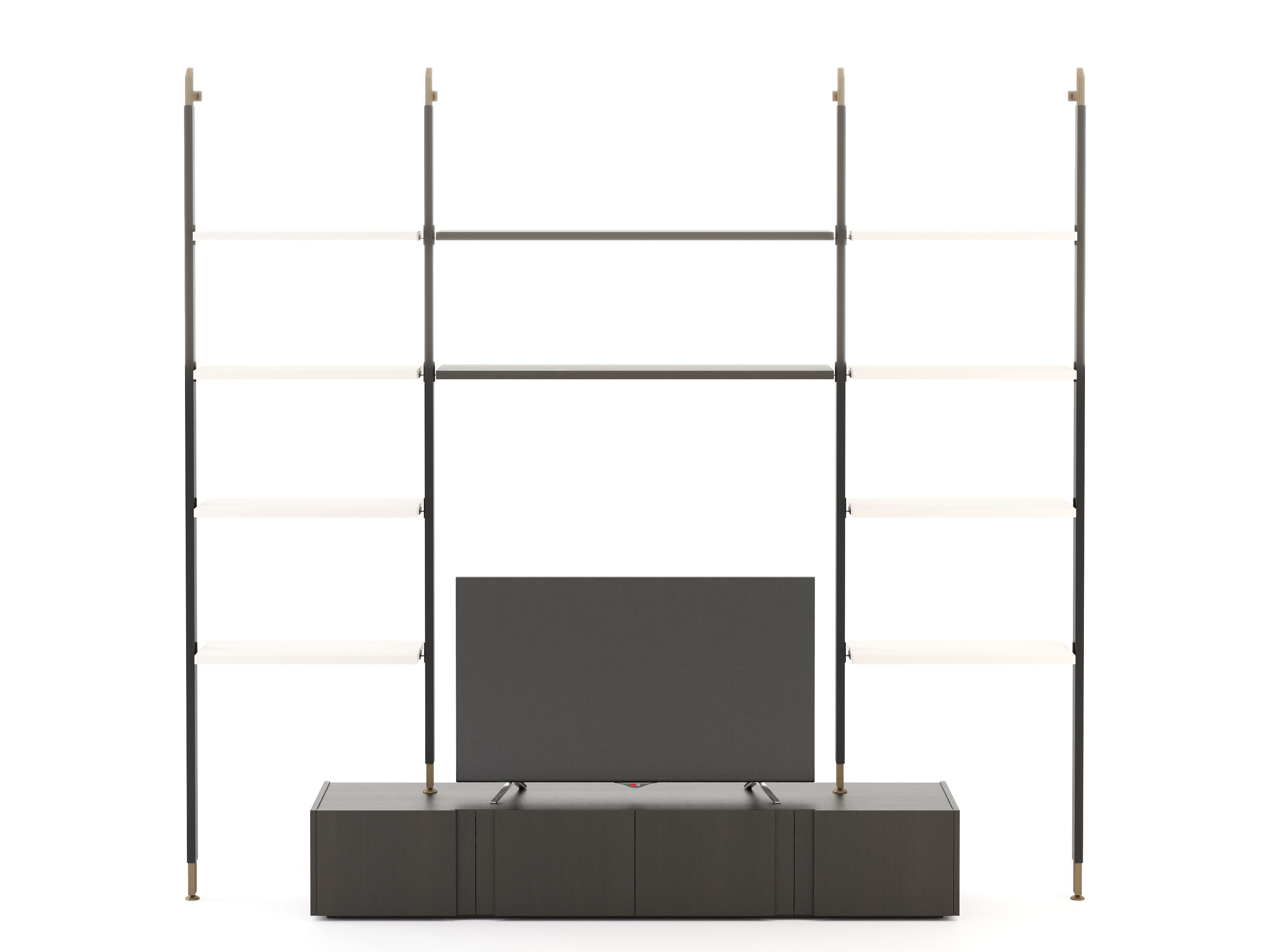 Настенный секционный книжный шкаф с подставкой для телевизора Stylish Club His &amp ARCH-00098298