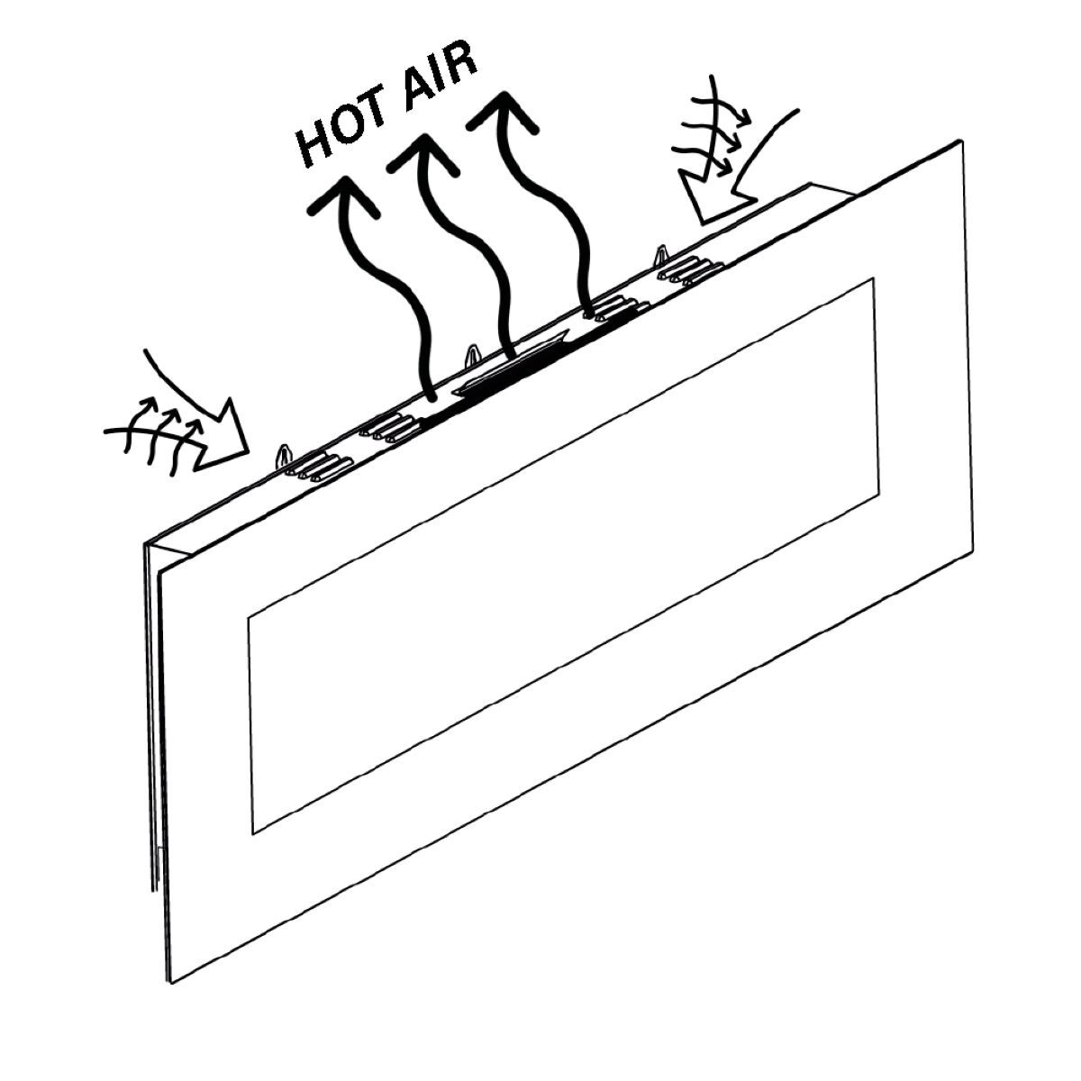 Настенный электрический стальной и стеклянный камин SINED MONTE BIANCO ARCH-00043215 - Вид №8