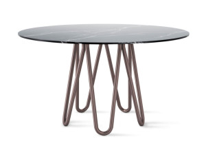Круглый стол из металла и мрамора