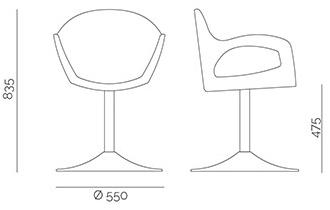 PF Stile Съемный тканевый стул с подлокотниками sun-id-1390419 - Вид №2