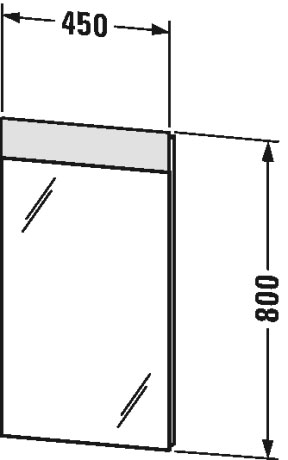 DS746603737 DuraStyle Зеркало с подсветкой Белый алюминий, декор Duravit - Вид №2