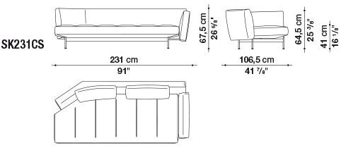 B&B Italia 4-х местный кожаный диван Saké sun-id-1457556 - Вид №22
