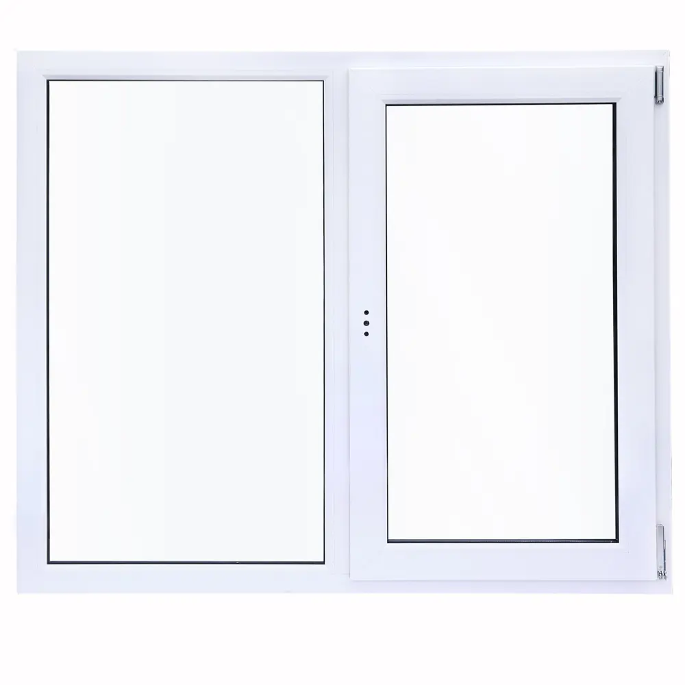 Пластиковое окно ПВХ Deceuninck двустворчатое 1200x1200 мм (ВхШ) однокамерный стеклопакет белый (с двух сторон) STLM-2014688 - Вид №1