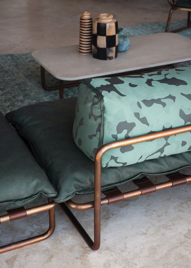 Травленный медный линейный мягкий садовый диван Baxter Аризона ARCH-00042819 - Вид №2