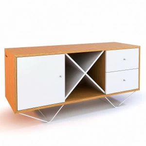 Комод деревянный с двумя ящиками белый Rhein BRAGIN DESIGN ДИЗАЙНЕРСКИЕ, KORSA 00-3862356 Бежевый;белый