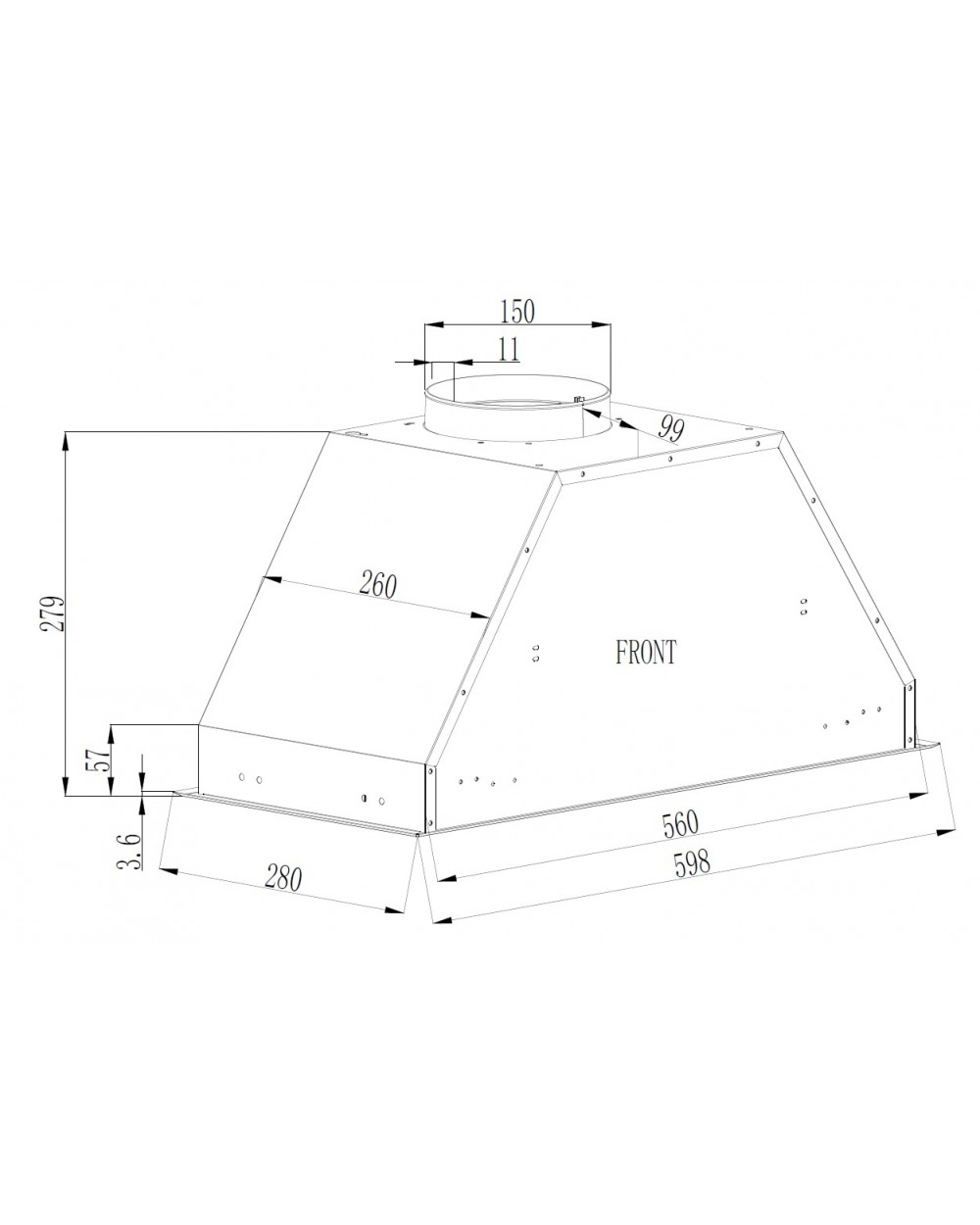 9285974 Вытяжка полновстраиваемая SCHTOFF GTC L 60 White белый/белый STDN-0143876 - Вид №3