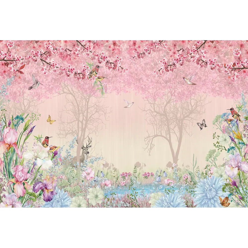 Фотообои Розовый сад флизелиновые 400x270 см L13-190 84784597 STLM-2204569 FBRUSH 3D FLIZART