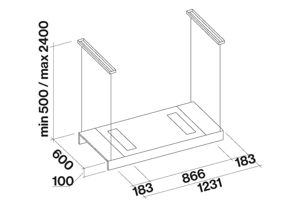 Стальной и стеклянный островной капюшон со встроенным освещением Falmec дизайн ARCH-00128107 - Вид №4
