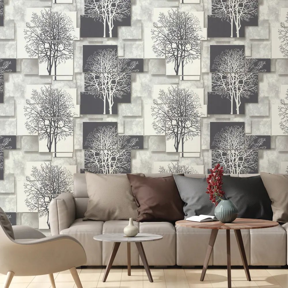 Обои флизелиновые Аспект Ру Каскад бело-черные 1.06 м 70369-14 STLM-2197630 - Вид №2