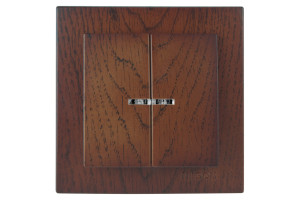16352090 Выключатель 2СП с подсветкой орех Touran wood 24271004 Nilson