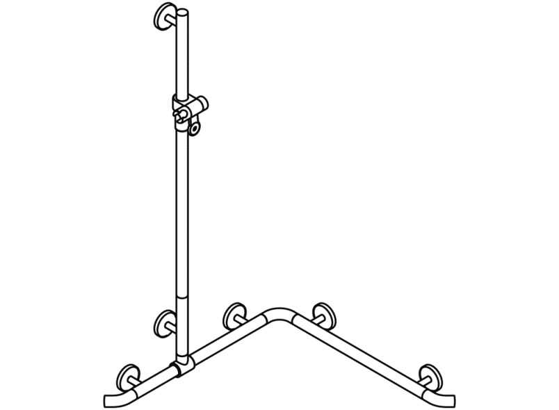 950.35.32099 Поручень для душа с выдвижным держателем для душа HEWI Greifen  - Вид №3