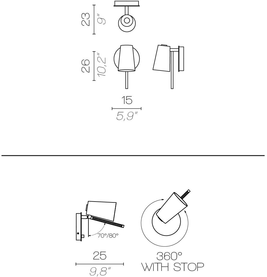 Contardi Регулируемый светодиодный настенный светильник Up sun-id-1480677 - Вид №7