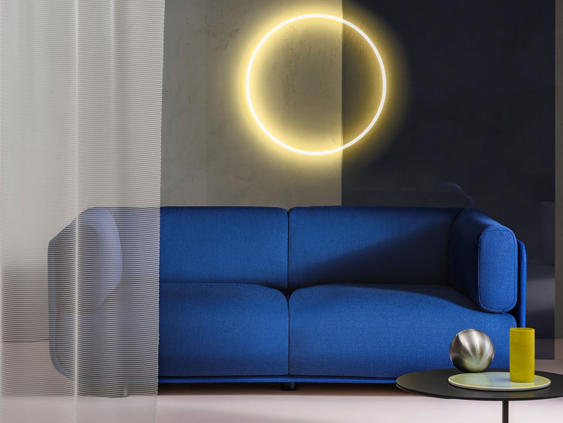 2-местный кожаный и тканевый диван Arper Shaal ARCH-00037216