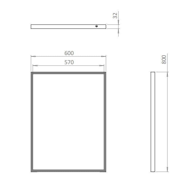 Прямоугольное алюминиевое настенное зеркало с рамкой CROSSWATER MPRO ARCH-00034089 - Вид №2