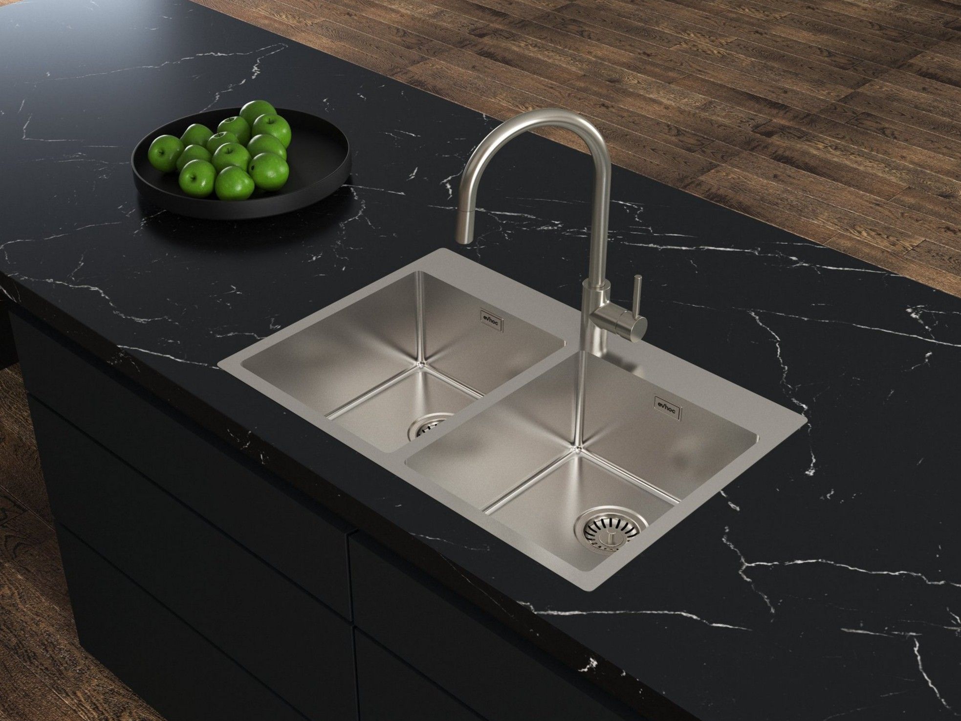 Раковина из нержавеющей стали с 2 чашами Evhoc Deus ARCH-00087652