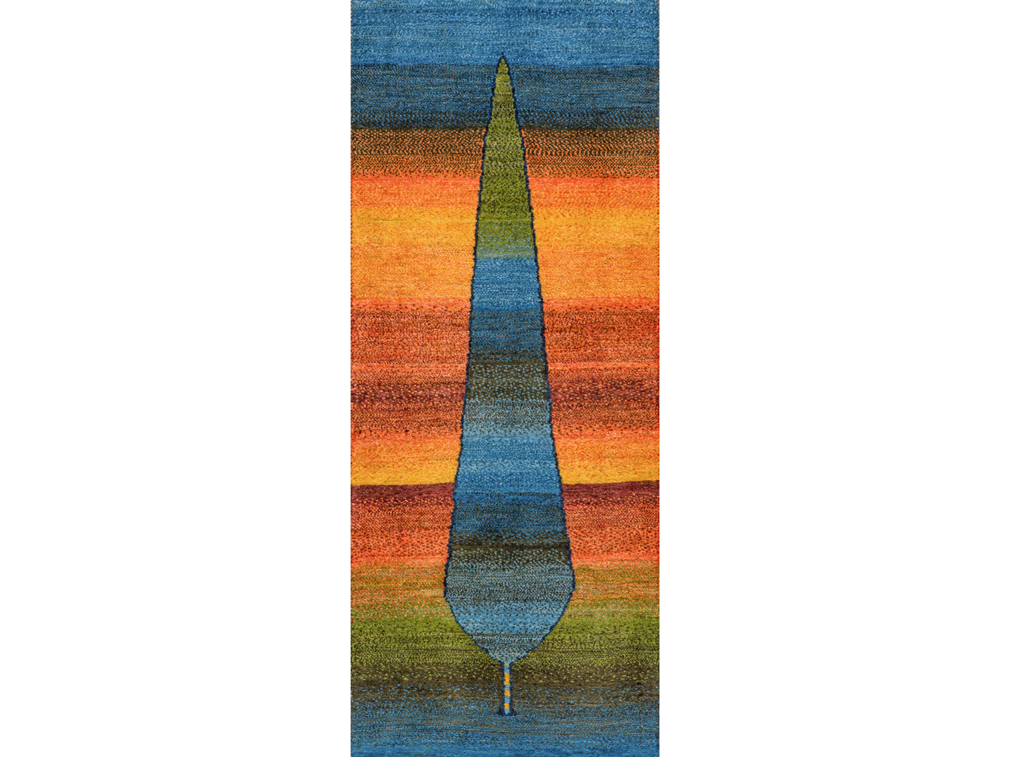 Прямоугольный ковер ручной работы из шерсти Zollanvari Gabbehs Флора и фауна ARCH-00027579 - Вид №1