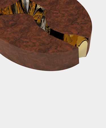 0-114 Овальный центральный стол Lapiaz из орехового дерева Boca Do Lobo  - Вид №13