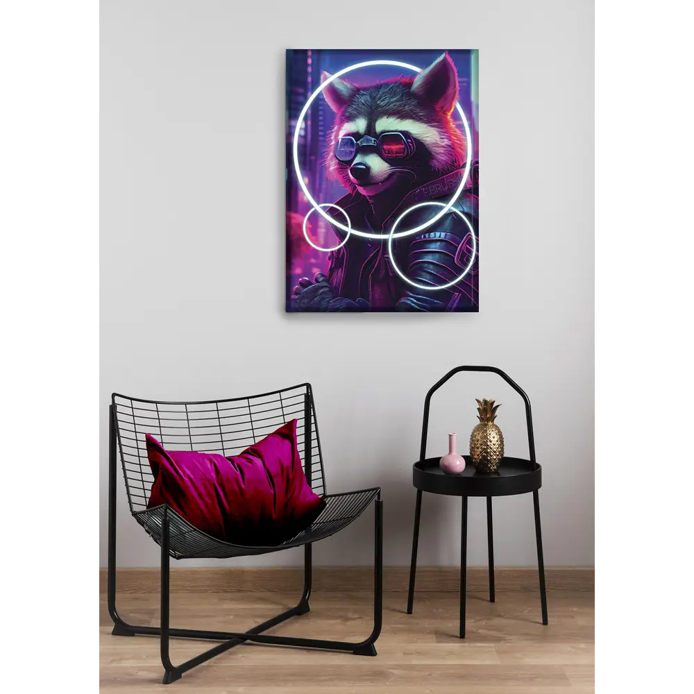 Картина Неоновый енот 50x70 см 88537767 STLM-2162206 FBRUSH  - Вид №2