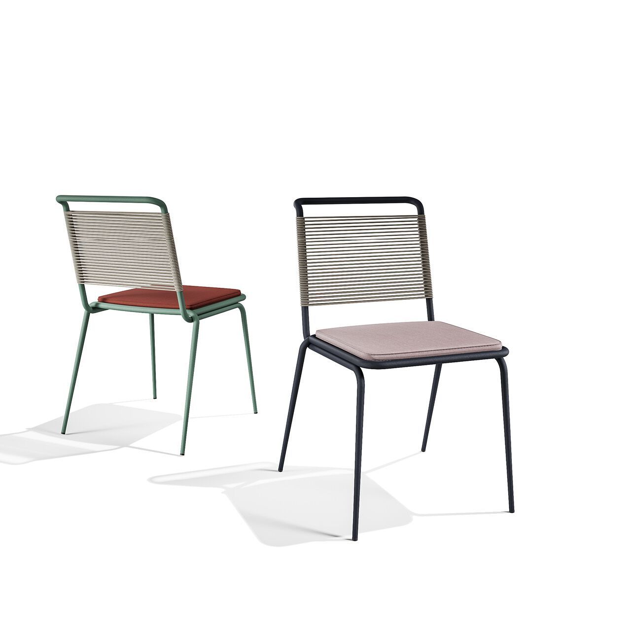 Штабелируемый стальной стул с порошковым покрытием с мягким сиденьем BABEL D Kissi ARCH-00096172 - Вид №1