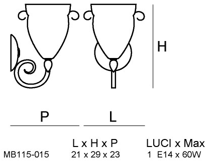 Siru Настенный светильник из муранского стекла  Mb 115-015  - Вид №1