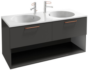 EB2555-R7-N18 Тумба для столешницы 120 см, 2 ящика/1 ниша, бронзовая ручка JACOB DELAFON ODÉON RIVE GAUCHE